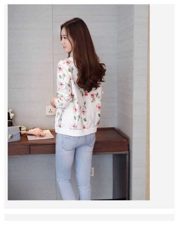 Short Jacket Women's Baseball Uniform Loose Jacket Printed Long-sleeved Chiffon Sunscreen - Image 6