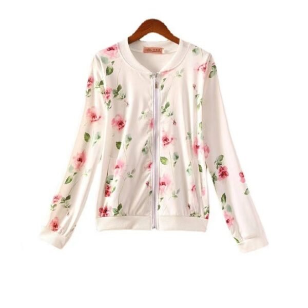 Short Jacket Women's Baseball Uniform Loose Jacket Printed Long-sleeved Chiffon Sunscreen - Image 2