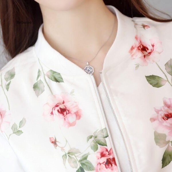 Short Jacket Women's Baseball Uniform Loose Jacket Printed Long-sleeved Chiffon Sunscreen - Image 8