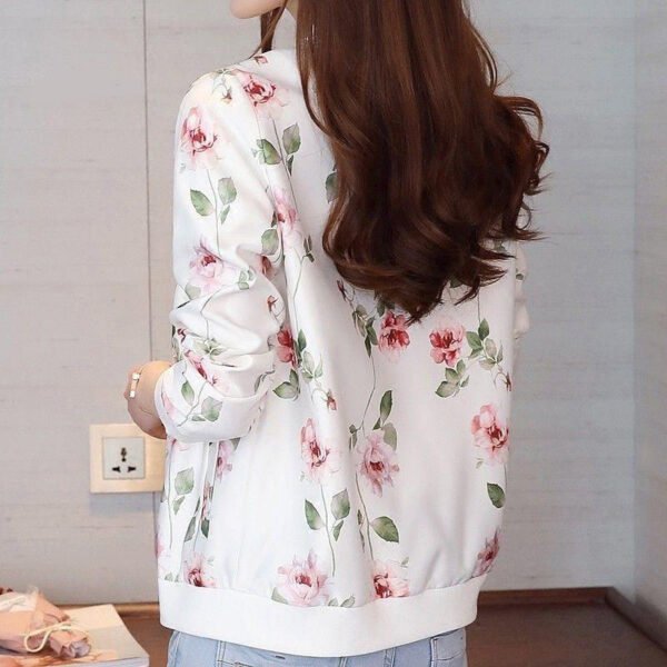 Short Jacket Women's Baseball Uniform Loose Jacket Printed Long-sleeved Chiffon Sunscreen - Image 3
