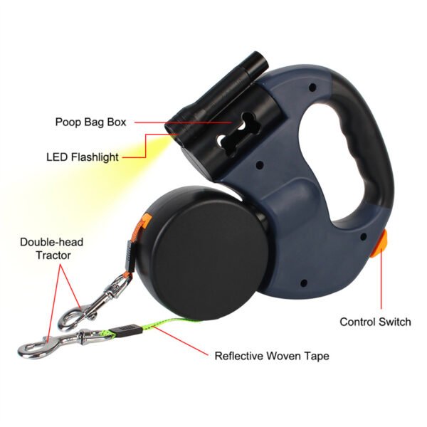 Dual Dog Leash with Tangle | 360 Swivel With Lights - Image 11