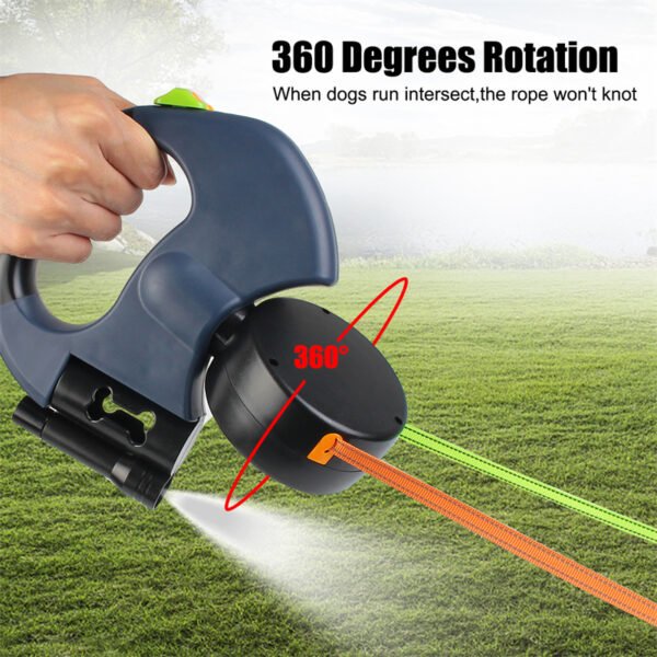 Dual Dog Leash with Tangle | 360 Swivel With Lights - Image 12