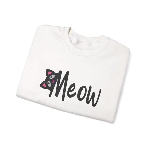 Cozy Cat-Inspired Sweatshirt, Cute Cat Lover Gift, Comfortable Crewneck Sweatshirt, Perfect for Autumn, Meow Design - Image 2