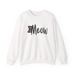 Cozy Cat-Inspired Sweatshirt, Cute Cat Lover Gift, Comfortable Crewneck Sweatshirt, Perfect for Autumn, Meow Design