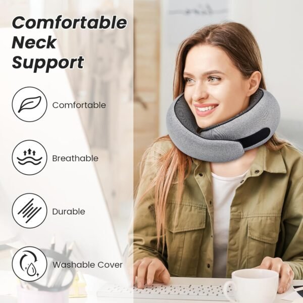 Neck Travel Pillow | Memory Foam Neck Pillow for Comfort on Travel, Car Rides, and Home Use