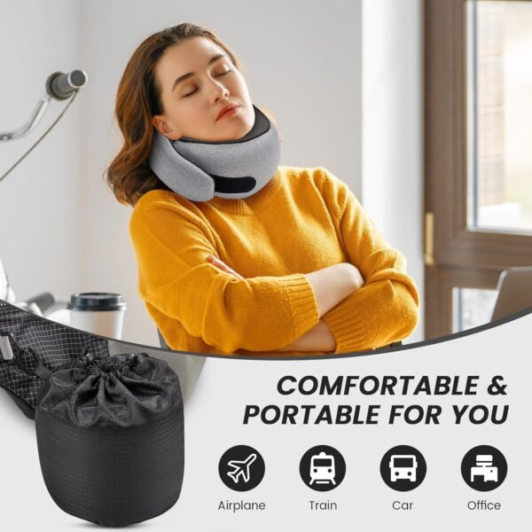 Neck Travel Pillow | Memory Foam Neck Pillow for Comfort on Travel, Car Rides, and Home Use - Image 5