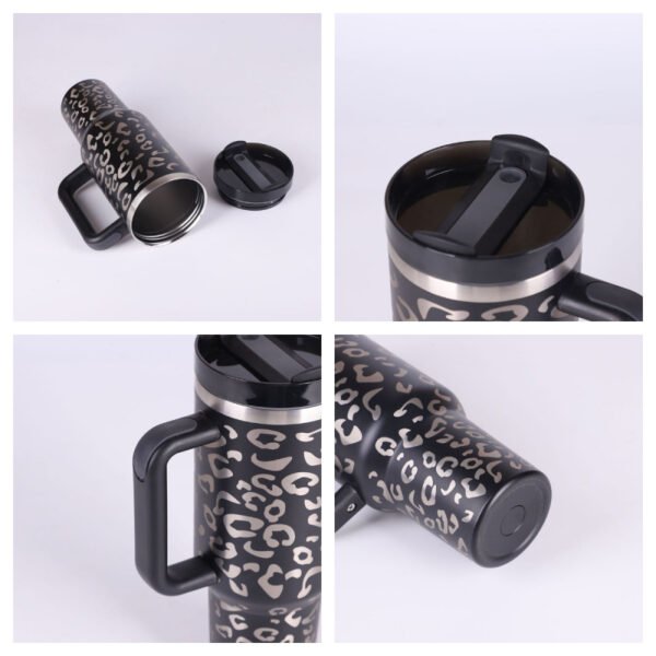 40 Oz Tumbler With Handle Straw Insulated - Image 3