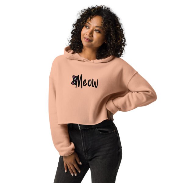 Meow Cat Print Crop Hoodie - Image 6