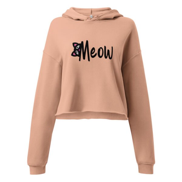 Meow Cat Print Crop Hoodie - Image 2