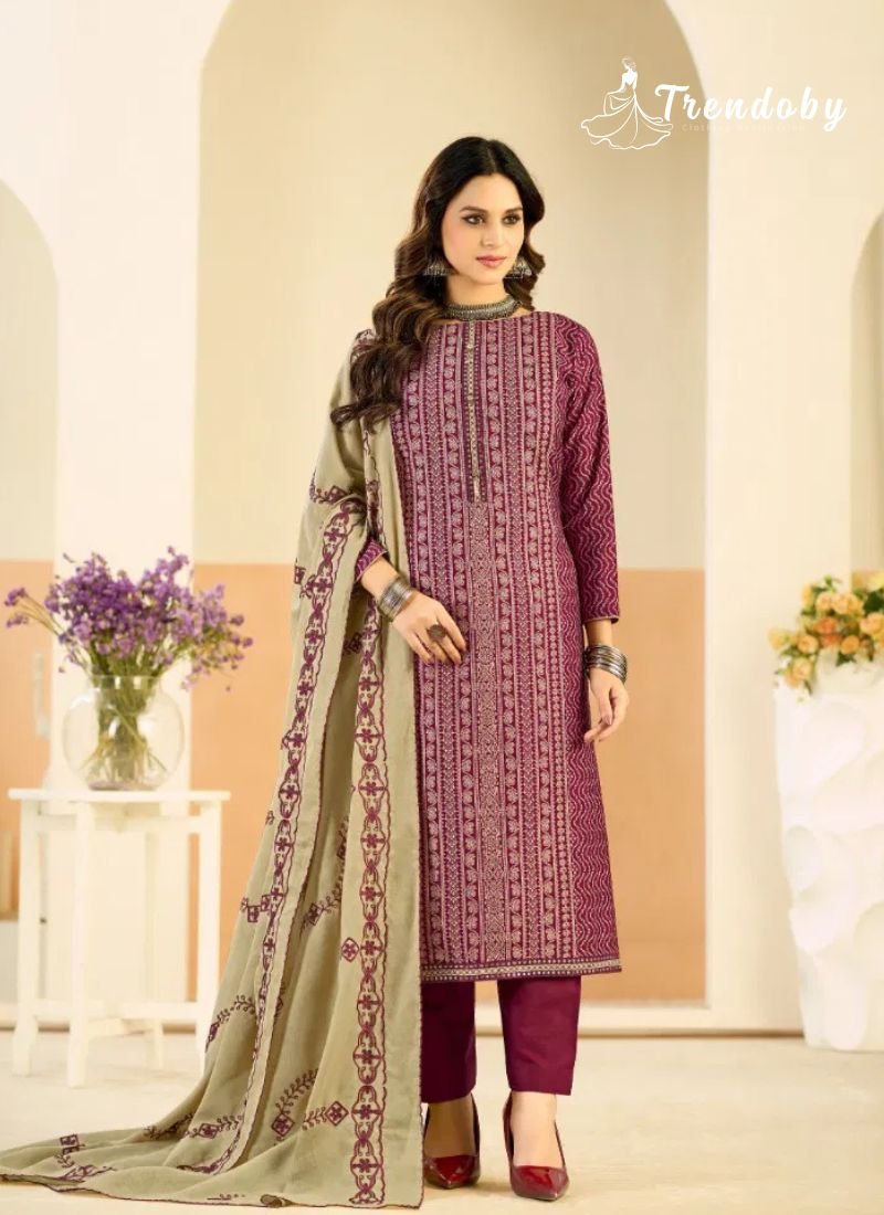 Radhika Azara Black Berry Vol 18 Vertican Viscose Dress Material